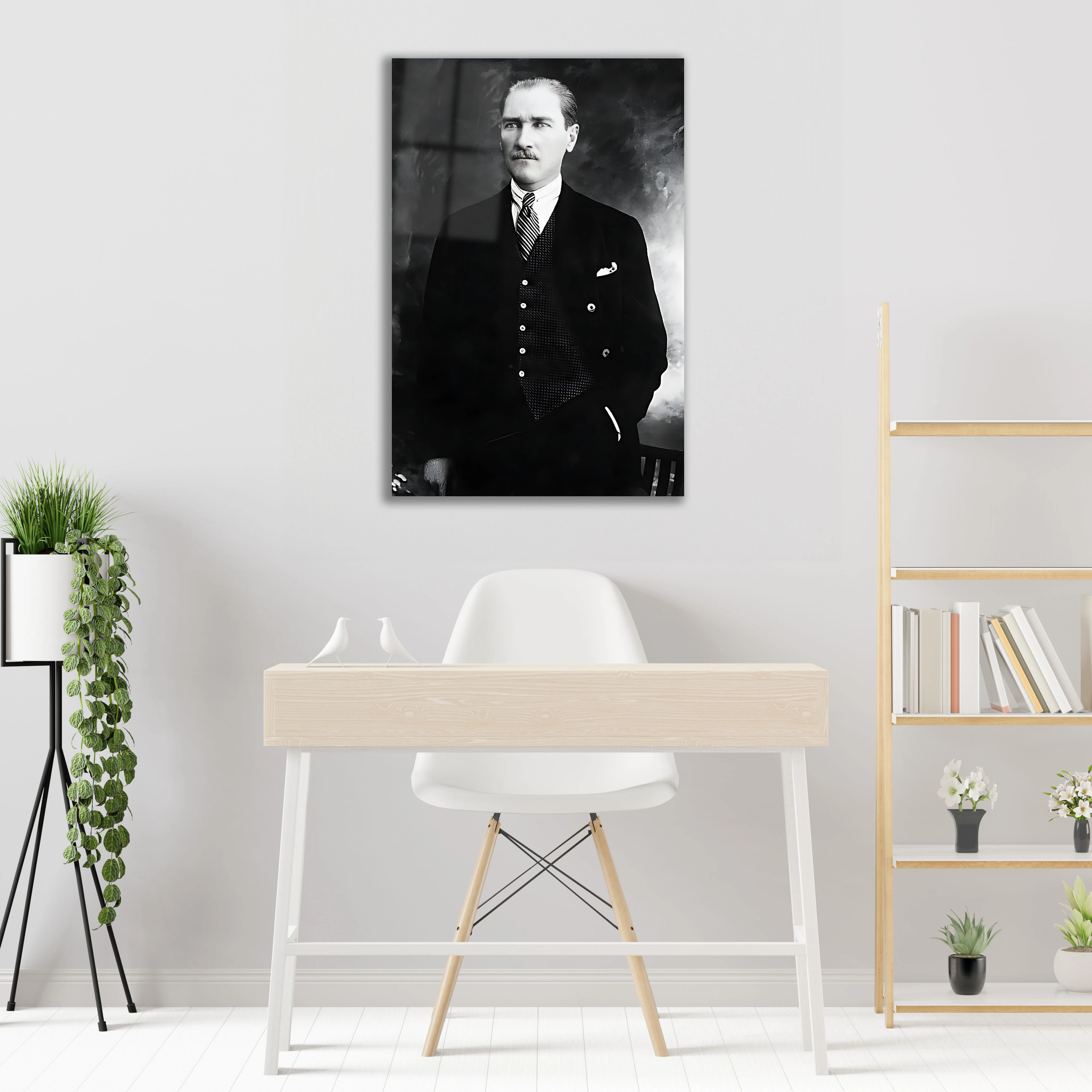 Mustafa Kemal Atatürk Portresi Cam Tablo